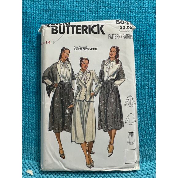 Butterick Sewing pattern 6041 suit A line skirt blazer shawl size 14 - Picture 1 of 8